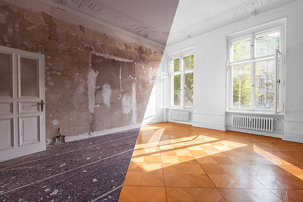 Bild Maler Wohnungsrenovierung Vorher/nachher